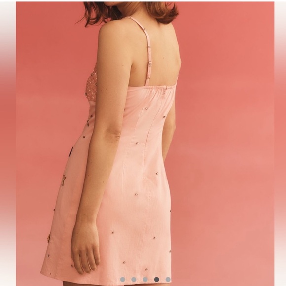 Anthropologie Pink Embellished Mini Dress - Picture 3 of 6